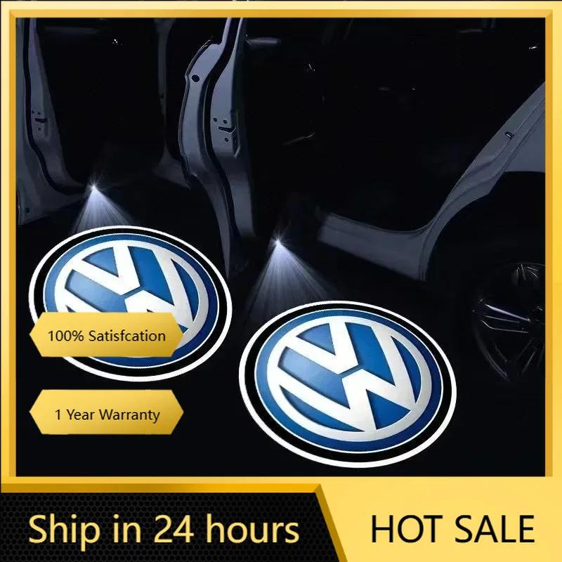 2025 Hot 2PCS Car Door Emblem LED Light Welcome Lamp Wireless Laser Projector For VW Volkswagen Golf Polo Passat Touran Jetta Ac