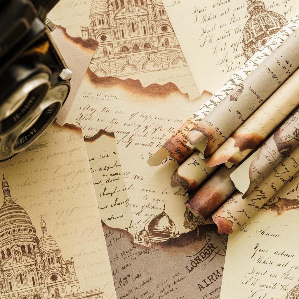 Retro Burned Pages Diary: DIY Decorative Material - 30 Sheets