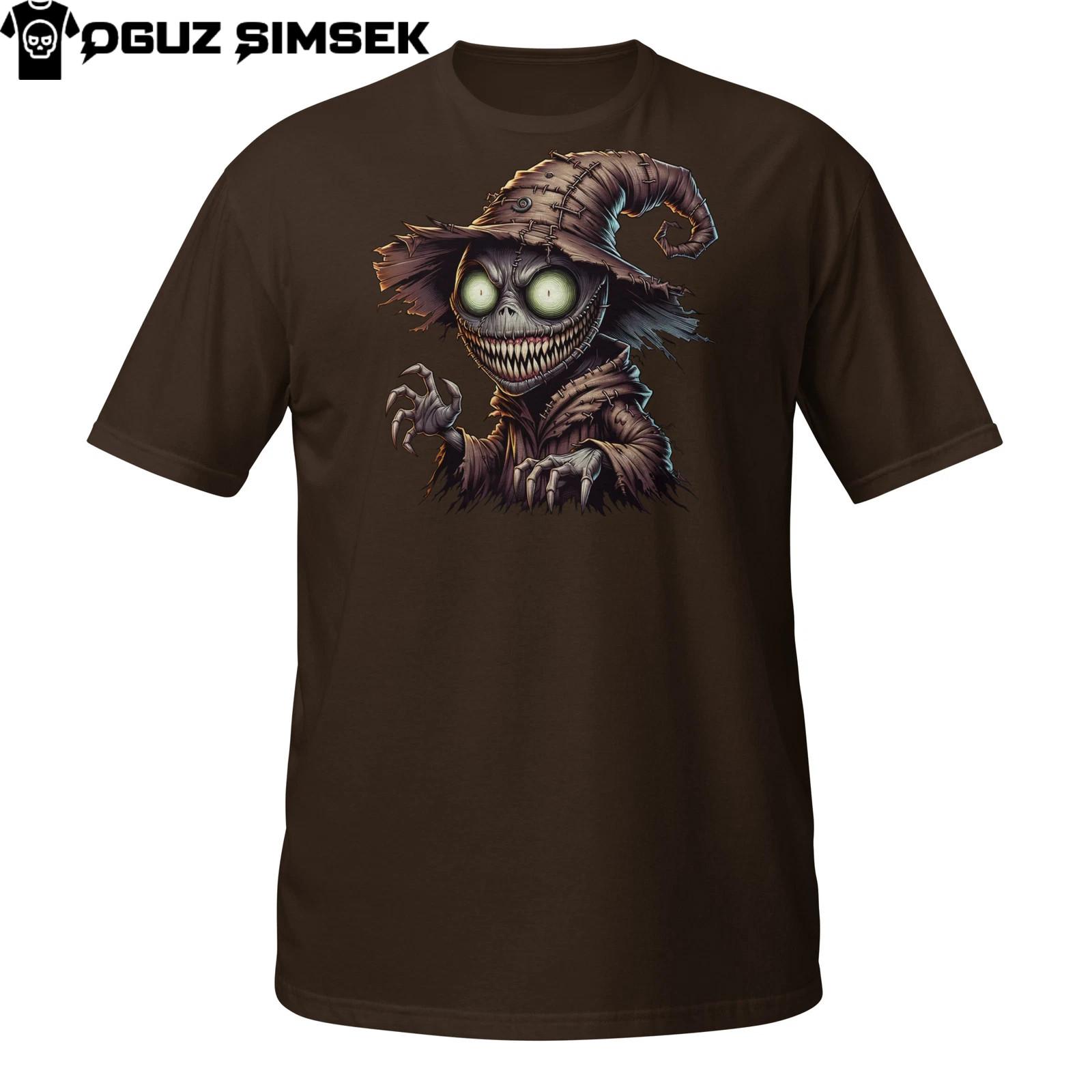 Scarecrow Monster T-Shirt Mens Womens Tees Top | Creepy Gothic Straw Demon | Halloween Horror Tee L