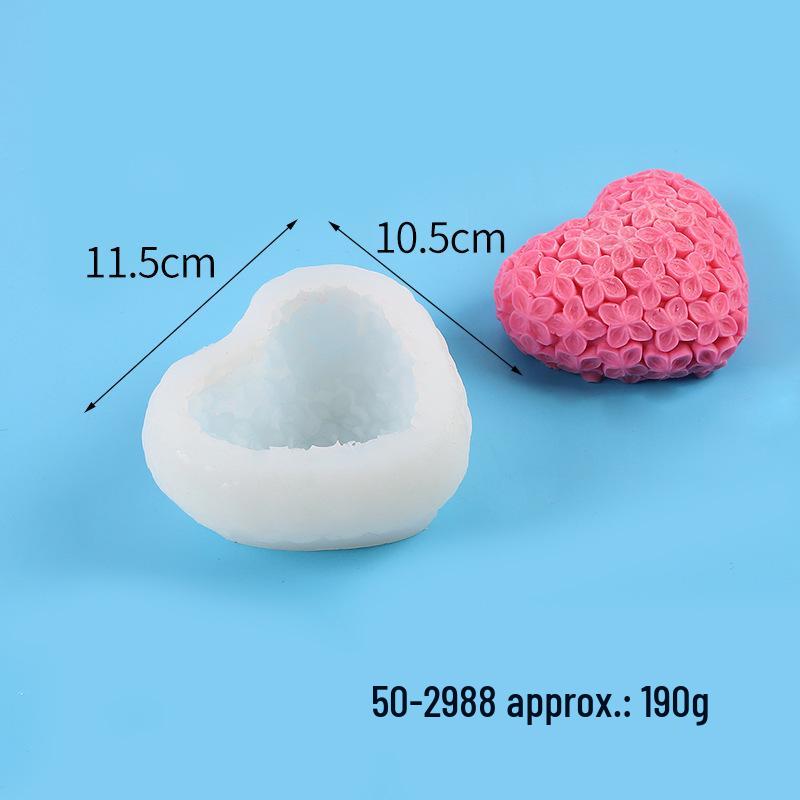 DIY 3D Heart-Shaped Silicone Mold for Valentine's Day Car Freshener, Candle, Squeeze Toy, and Decoration.