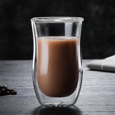 Transparent Double-layer Glass Water Cup High Borosilicate Glass Waist Closed High Temperature Explosion-proof Glass Drinking Cup