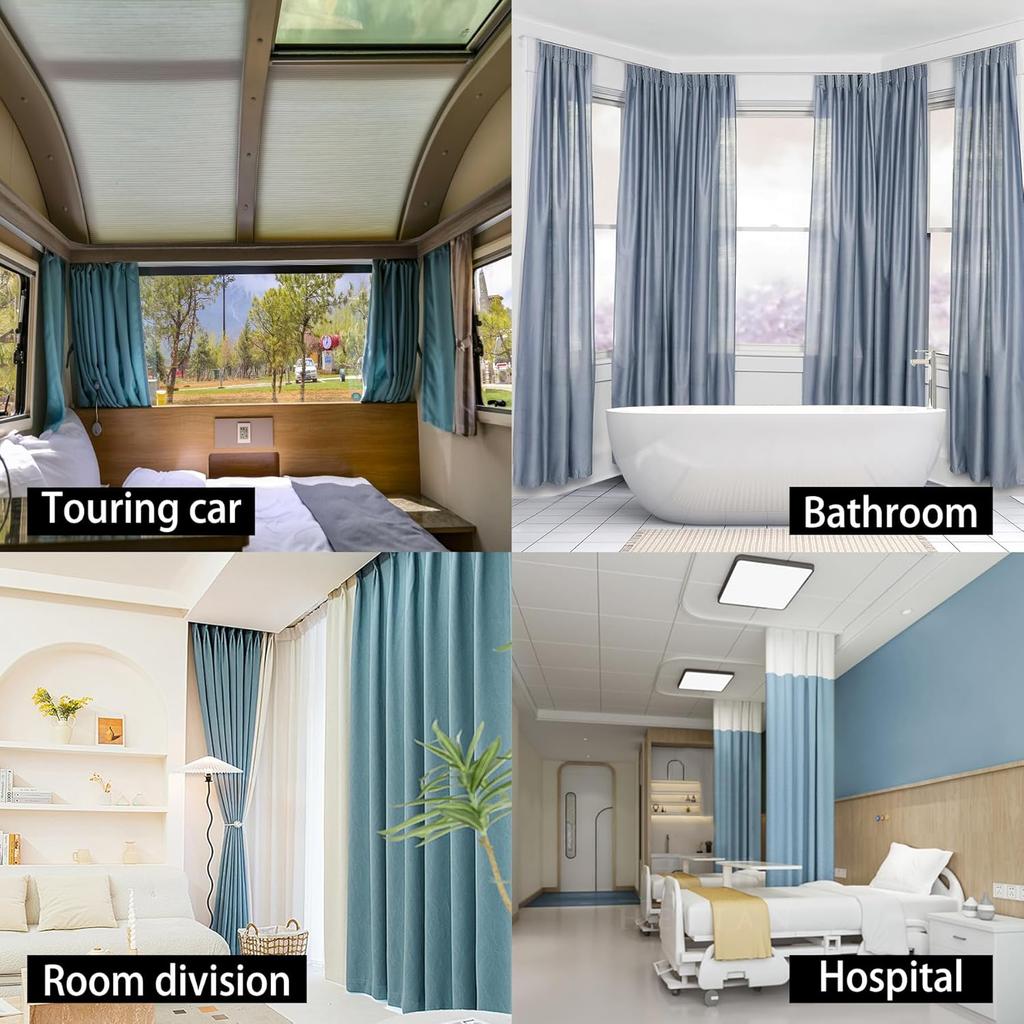 Flexible Ceiling Curtain Track, Bendable Curved Curtain Rail Ceiling Mount for Room Divider, Privacy Living Room and Bathroom, Drop Ceiling Shower