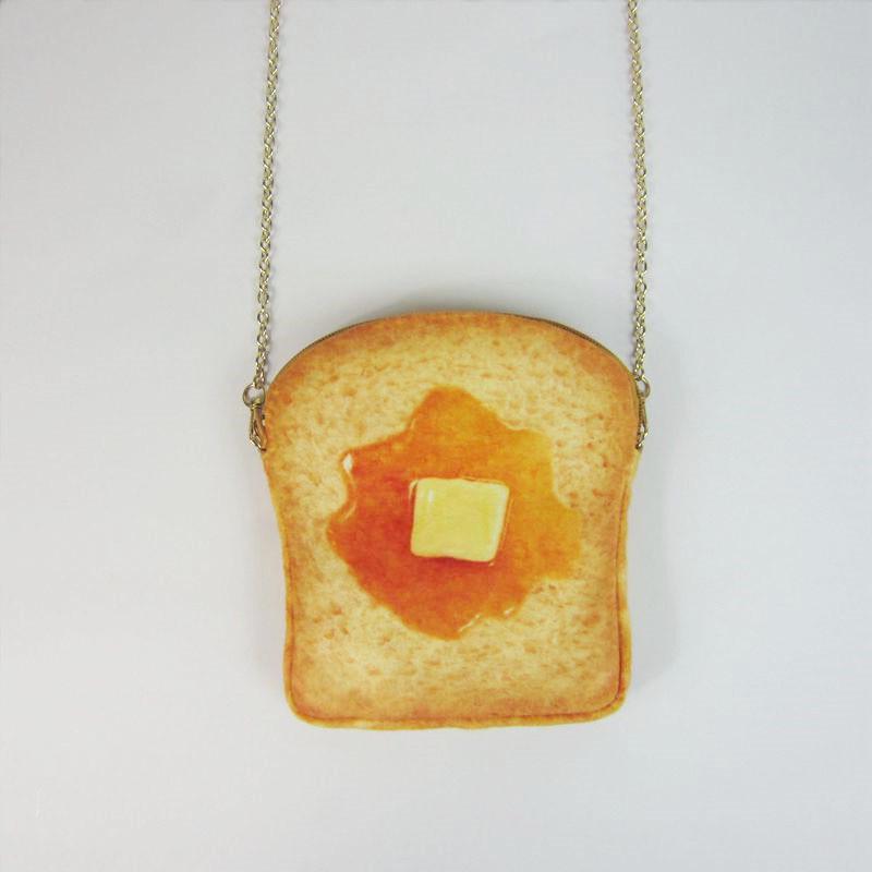 Creative female shoulder bag cute poached egg bag toast bread chain mobile phone bag Japanese and Korean fabric mini bag
