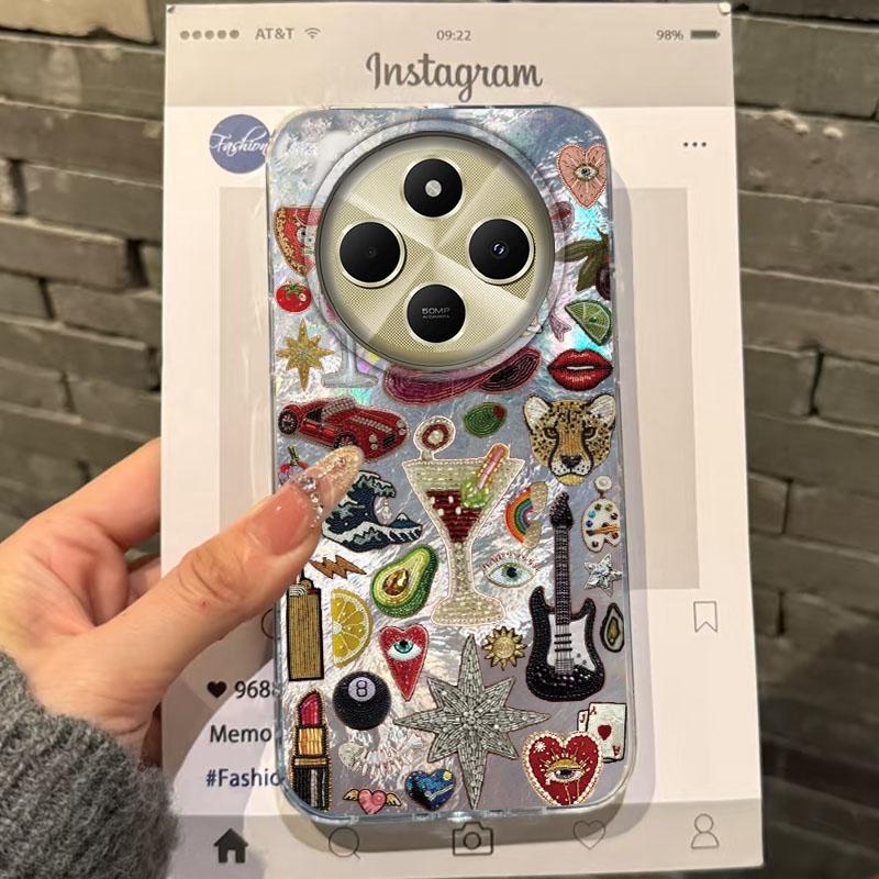 

Retro Sun Planet Cocktail Fruit Women Phone Case For Xiaomi Poco X7 Pro X3pro X5 M6 X6 X3 NFC M5s M6 C75 C61 Bumper Fundas Cover poco X7 Pro белый