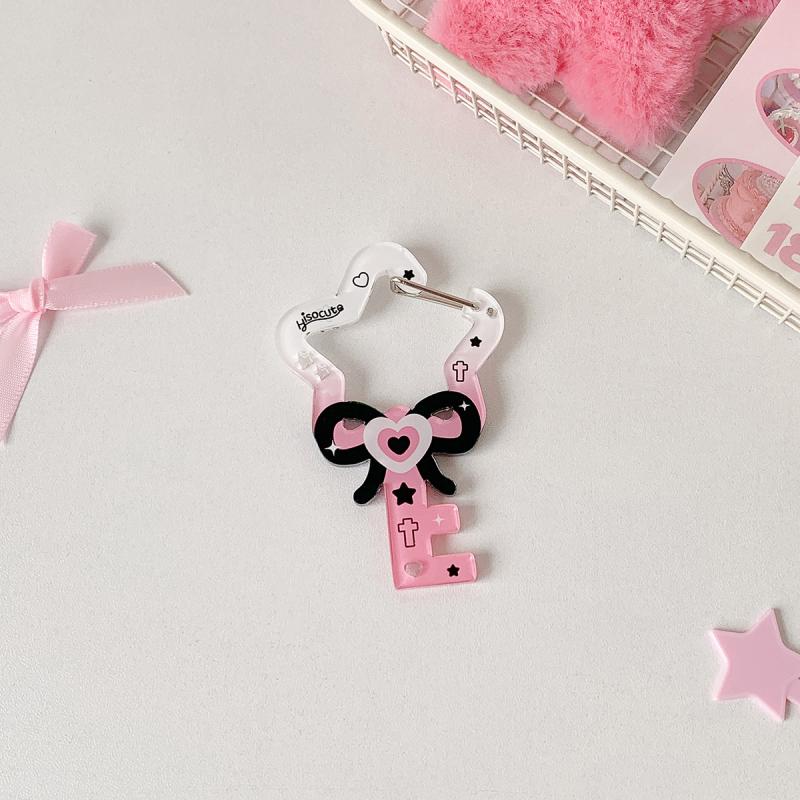 Sweet Cool Girls Acrylic Keychain Hook Pink Black Hanging Decoration For Bag Pendant Doll Toy Holder Personalized Pendant Gift