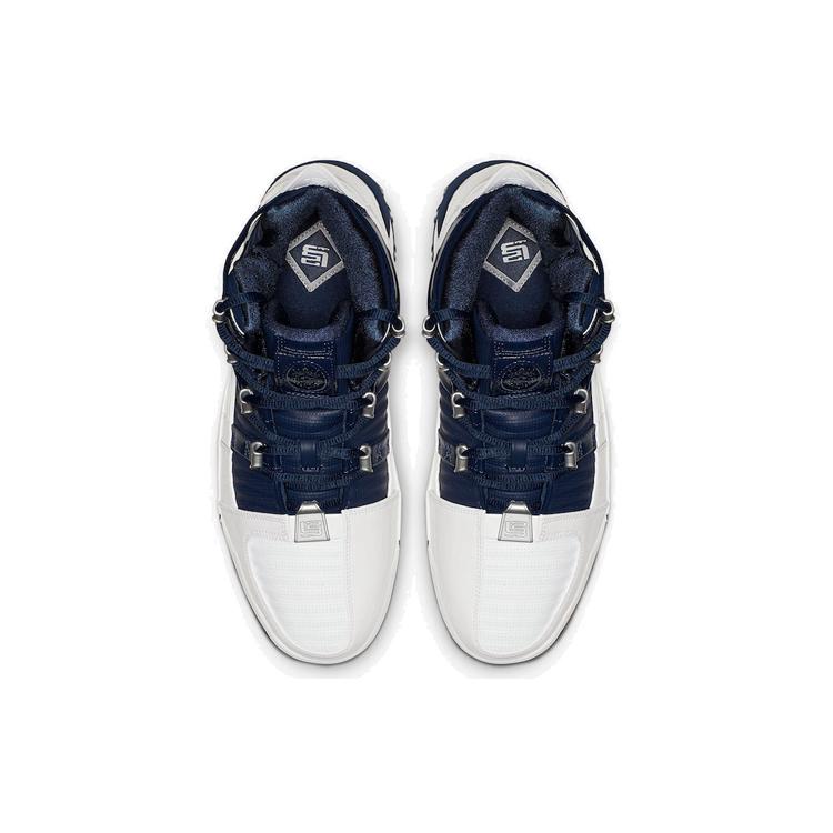 Nike Zoom LeBron 3 Retro 'Midnight Navy' (Unisex) White / Midnight Navy-Metallic Silver Basketball Shoes AO2434 103