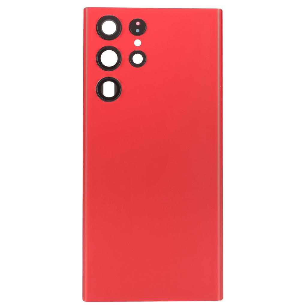 Back Glass Cover Waterproof Housing Door with Camera Glass Lens and Tape Parts Replacement For Samsung Galaxy S22 Ultra