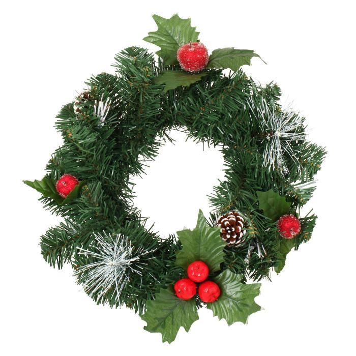 Couronne - 30 Cm - Vert - Rouge - PVC