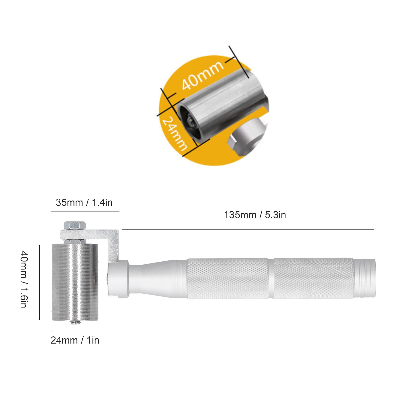 Pressure Roller Stainless Steel Pressure Roller Wallpaper Seamless Manual Roller Home Decor DIY Tool 40mm Wallpaper Roller