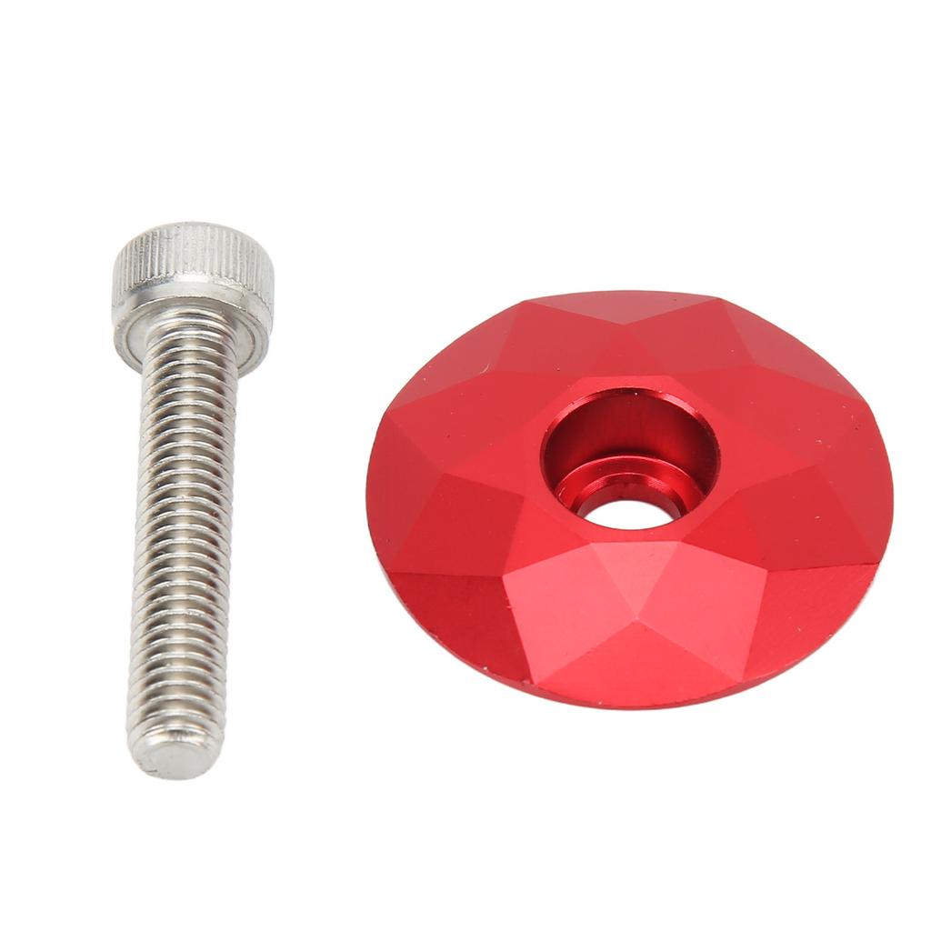 CANSUCC Aluminum Alloy Bike Stem Top Cover Pressure Resistant Bike Headset Top Cover with Screw for Cycling Red