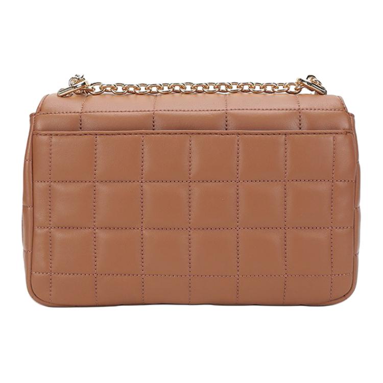 Michael Kors MK Soho Gold Buckle Flap Chain Elegant Solid Color Lambskin Shoulder Bag Crossbody Bag Large Women bags Caramel-Brown 30F0G1SL3L-230