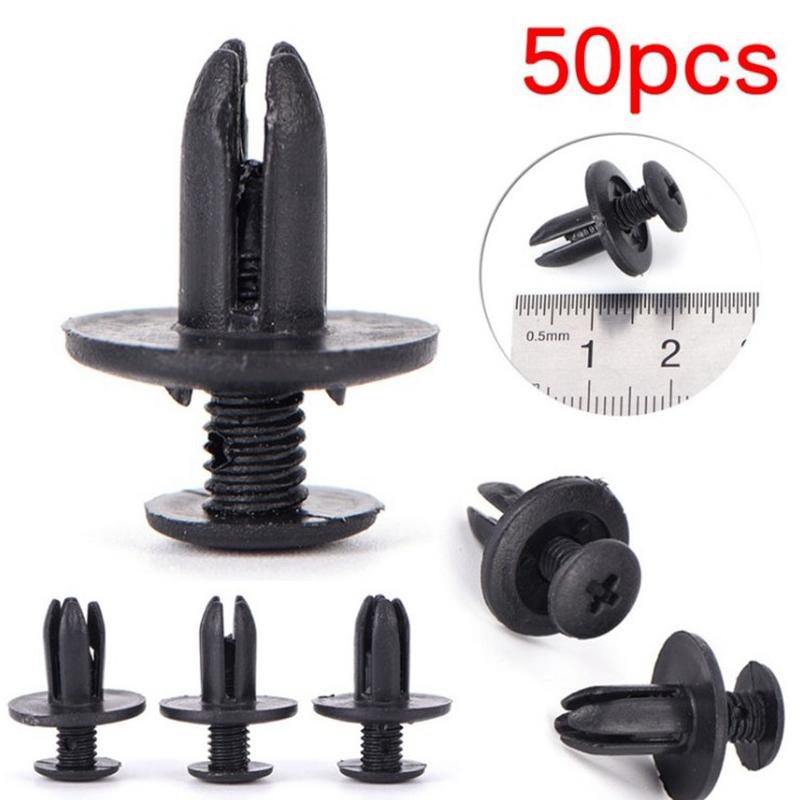 50X 8Mm Auto Mașină Bară de Protecție Aripă Reținător Apăsați Plastic Negru Cleme Fixe Elemente de Fixare
