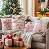 45X45Cm Pink Christmas Theme Pillowcase Bedroom Sofa Cushion Cover 100% Polyester Living Room Cushion Pillowcase Home Decor
