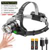 9000LM Zoom Headlamp Super Bright XHP50 Sensor LED Head Torch Usb Rechargeable Outdoor Camping Searching Headlight Flashlight