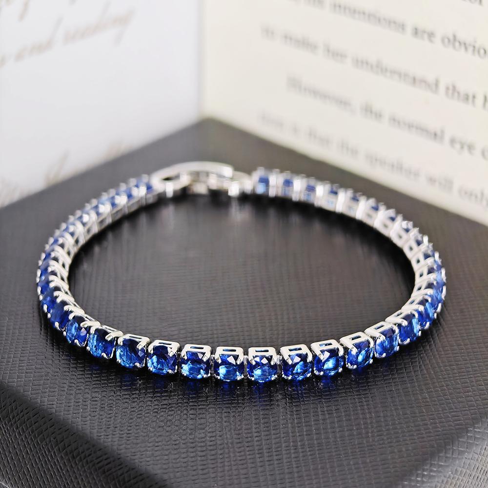 2026 New Arrival 4mm Luxury Red Blue Green Silver Color Bracelet Bangle for Women Valentine's Day Gift Jewelry Wholesale S5787