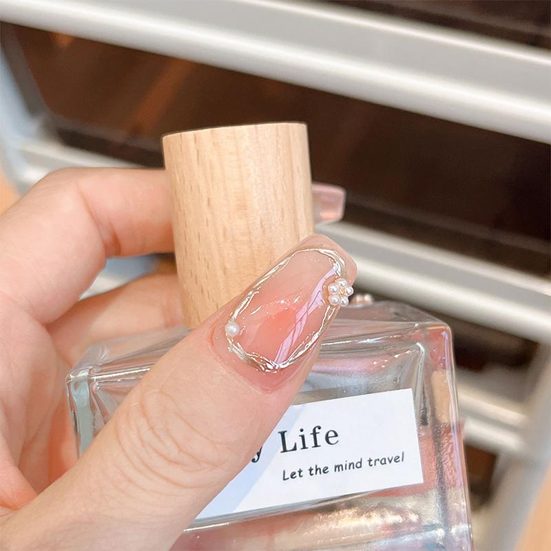 5Pcs Diy Nail Art Decor 3D Five-Petal White Pearls Flower Nail Drills Pearl Flowers Manicure Diamond Manicure Nail Art Design