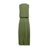 Rochie de Plajă pentru Femei Gât Rotund Fără Mâneci Elastic Talie Înaltă Rochie Maxi cu Buzunare Culoare Solidă Tiv Crăpat Rochie Lungă