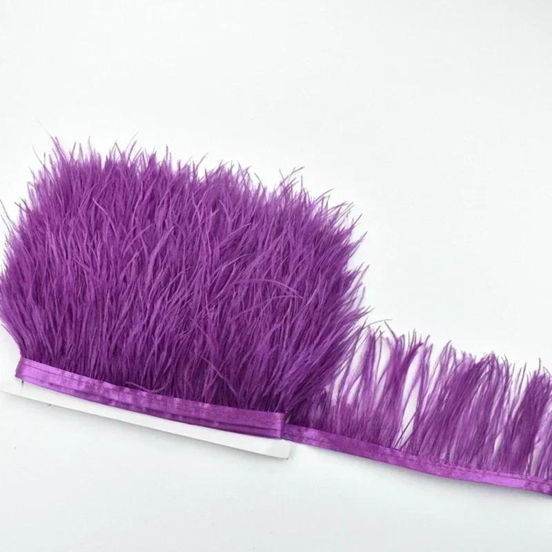 Pióra1Metr Pióra Strusie na Taśmie Wstążce Frędzle Wykończenie 8-10cm DIY Spódnica Szewskie Dodatki Ubrania Białe Pióro DIY Dekoracja Dekoracja