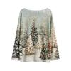 Women's Christmas Print Lightweight Sweater Casual Long Sleeve Knitted Pullover