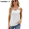 Summer Women's Sleeveless T-Shirt Solid Color Round Neck Women's Vest Loose Top
