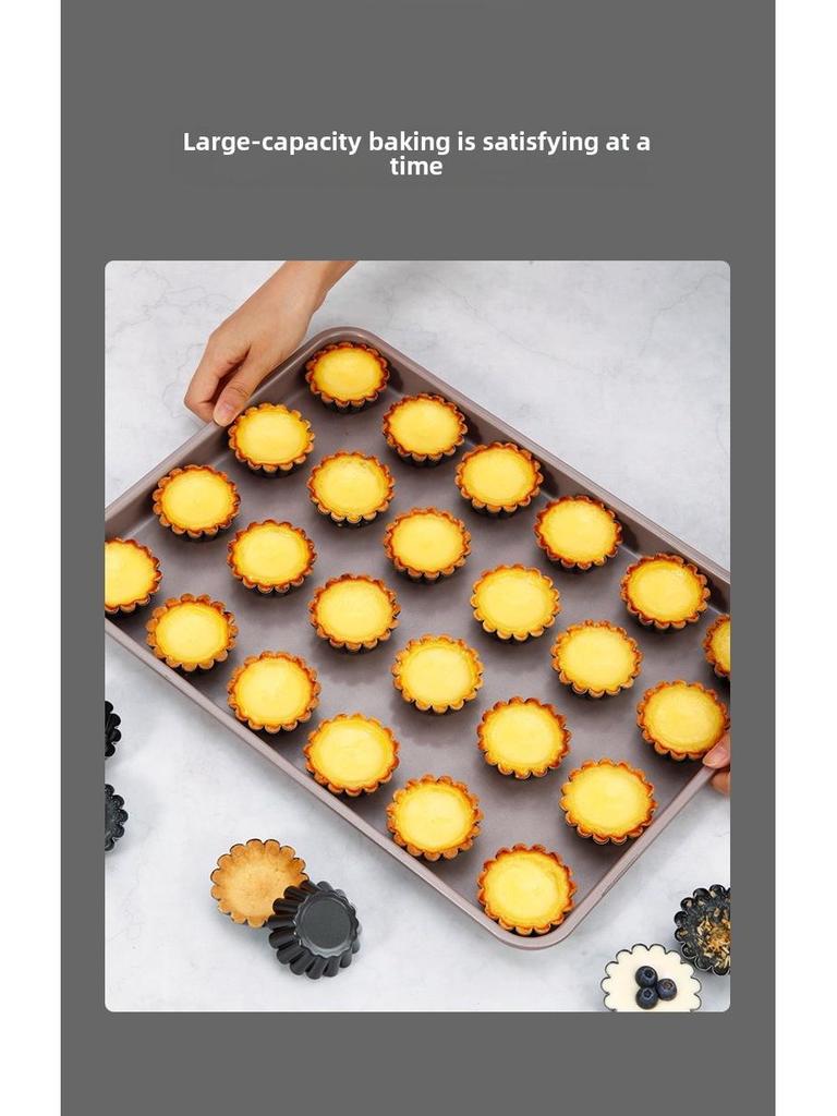 Xuechu 2.5" Non-stick Corrugated Egg Tart Molds, Set of 12, Round Bottom