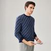 Zhaojun Men's Argyle Cashmere Round Neck Sweater