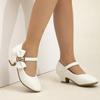 Scarpe Abiti da Festa per Ragazze di Primavera Nodo Elegante Passerella Bambini Tacchi Alti Moda Bambini Principessa Matrimonio Scarpe in Pelle