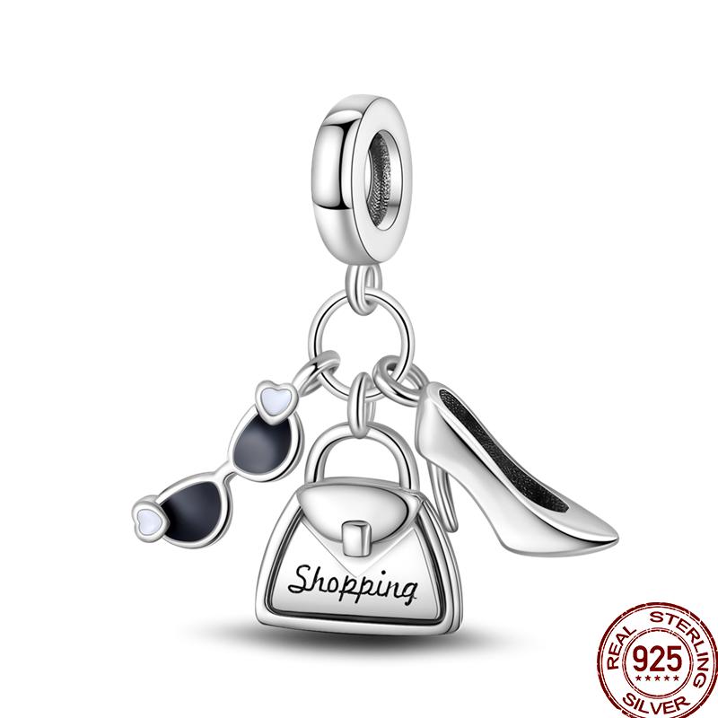 New Copper Lipstick High Heels Cosmetics Exquisite Fashion Beaded Beads Suitable For Pan Original Bracelet Diy