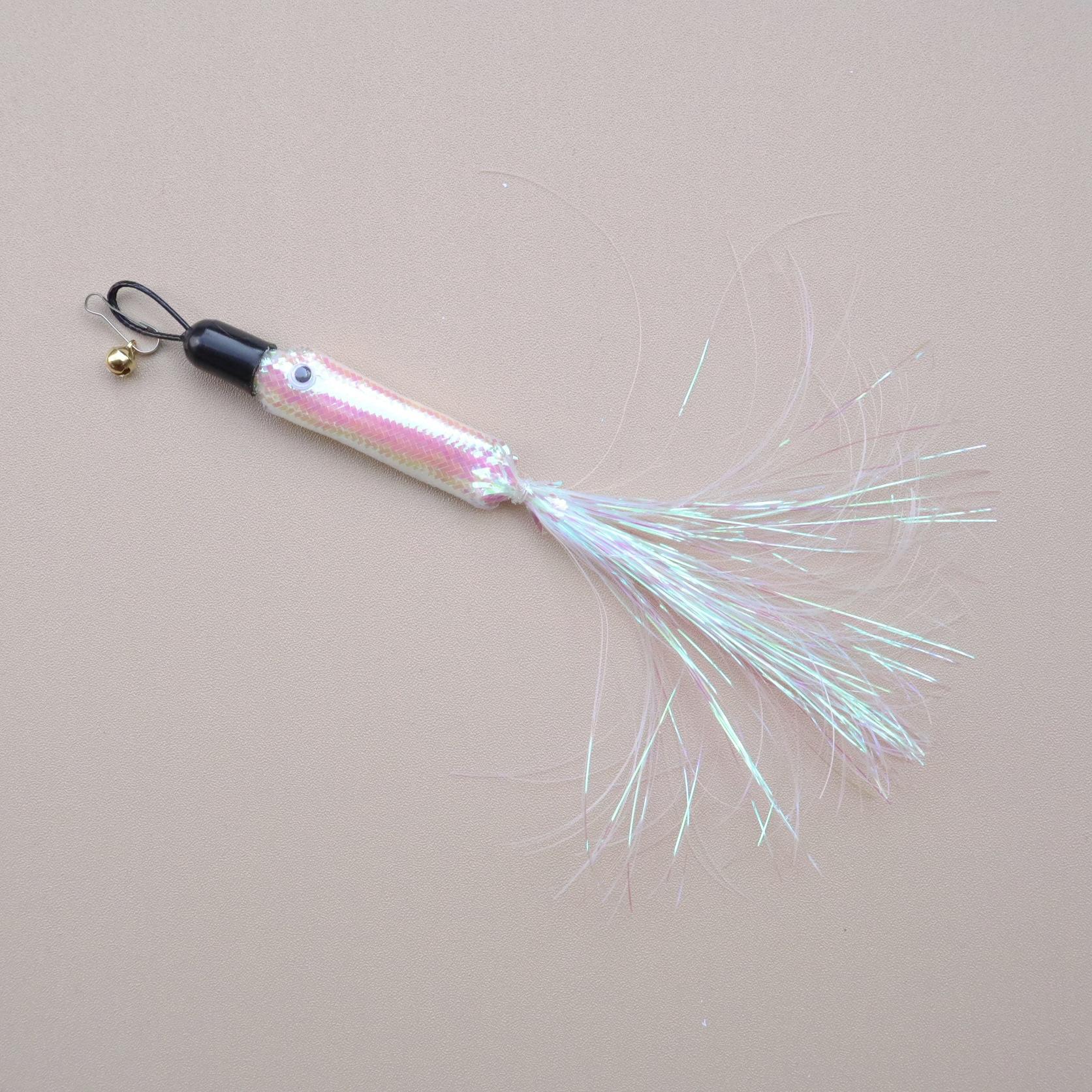 1pc/3pcs Tassel Fish Replacement Head for Simulated Small Silver Fish Cat Teaser Pet Toy Supplies