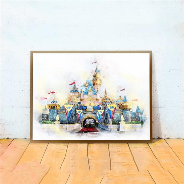 Zámek princezny Obrazy Domov Dekorace pokoje Plátno Nástěnné Umění Architektura Budovy Obrazy pro domácí design Bezrámové