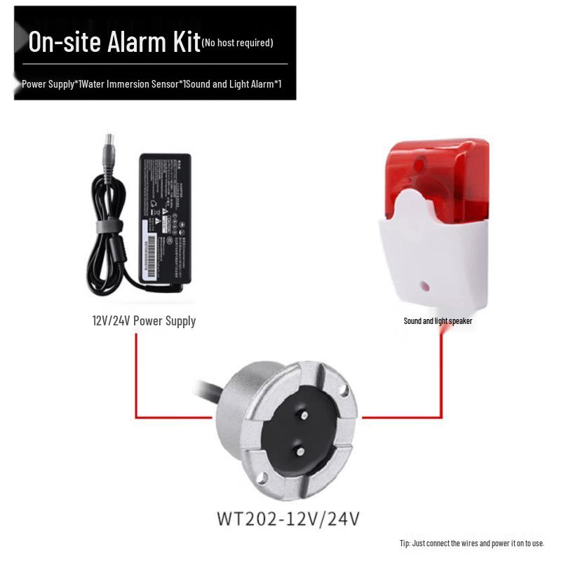 12V Wired Water Leak Sensor and Flood Detector