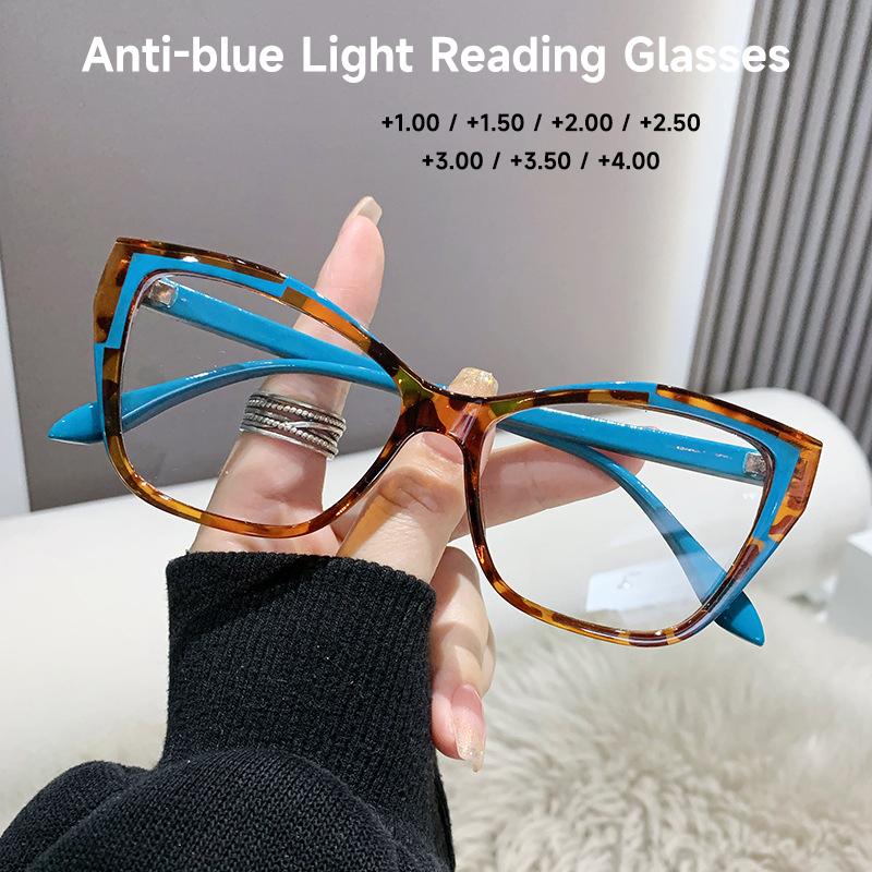 New Fashion Anti-Blue Light Reading Glasses Woman Cat Eye Blocking Blue Light Readers Elegant Eyeglasses +1.0 To +4.0