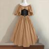 Women's Off‑Shoulder Half Sleeve Maxi Dress Loose Fit High Waist Vintage Renaissance Medieval Gown
