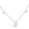 Sterling Silver Star & Moon Necklace - Elegant, Versatile Clavicle Chain for Women. High-End Design with an Exquisite, Luxurious Feel.