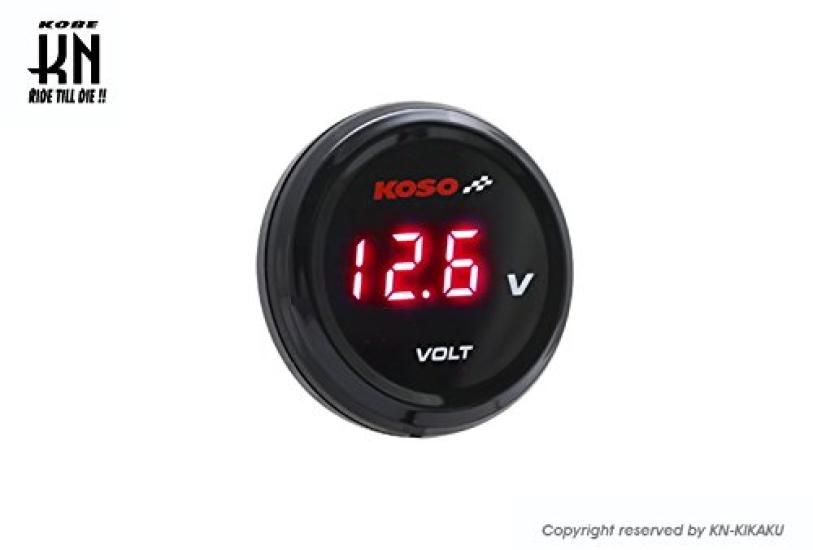 KN Planning KOSO Waterproof LED Voltmeter for Motorcycles and 12V with Warning Red Scooters, Function,
