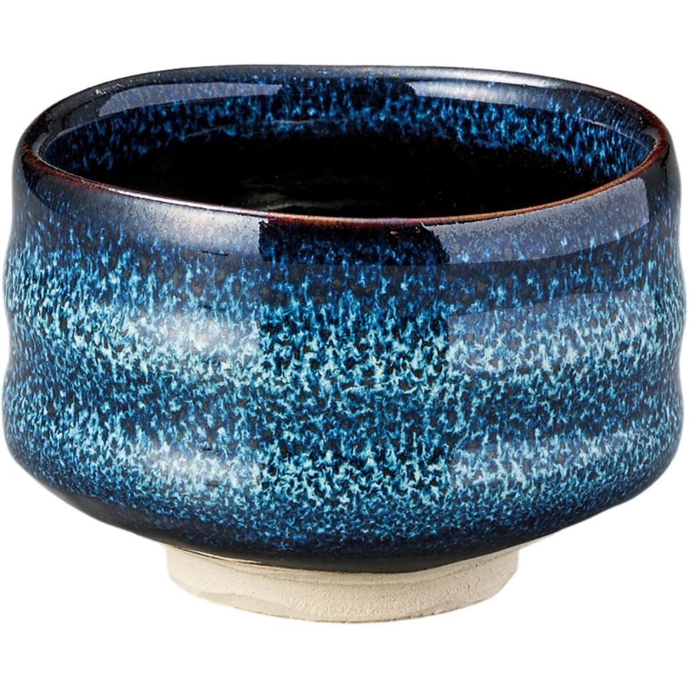 Matcha x Navy Blue Sea Cucumber Tea Ceremony Mino Made in Japan Ale-net Bowl, 11.6 7.8cm, Design, Utensils, Ware,