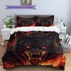 Flame Wolf  Pattern Bedding Quilt Set Quilt Cover Pillowcase Home Decoration  Gift (1 * duvet cover + 2 * pillowcase, without core)