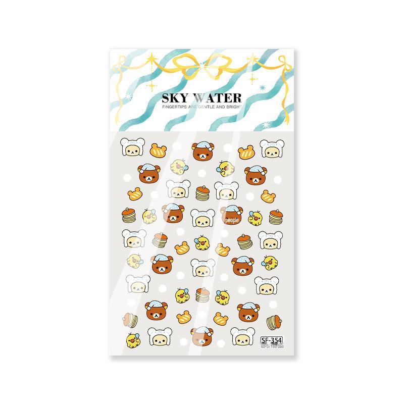 

Rilakkuma 3D Embossed Waterproof Cartoon Stickers for Nails and Pens