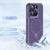 Magnetische Wärmeableitung Atmungsaktives Netz-Ständer-Rückseiten-Case für iPhone 16 15 13 12 11 Pro Max Pro16 Plus Kabelloses Ladecover