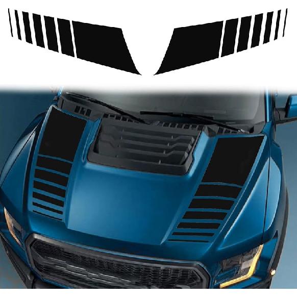 Ramuel Compatible With 2PCS Car Hood Cover Vinyl Stripe Stickers Racing Stripes Auto Bonnet Hoods Bumper Decoration Decals Graphics Accessories For