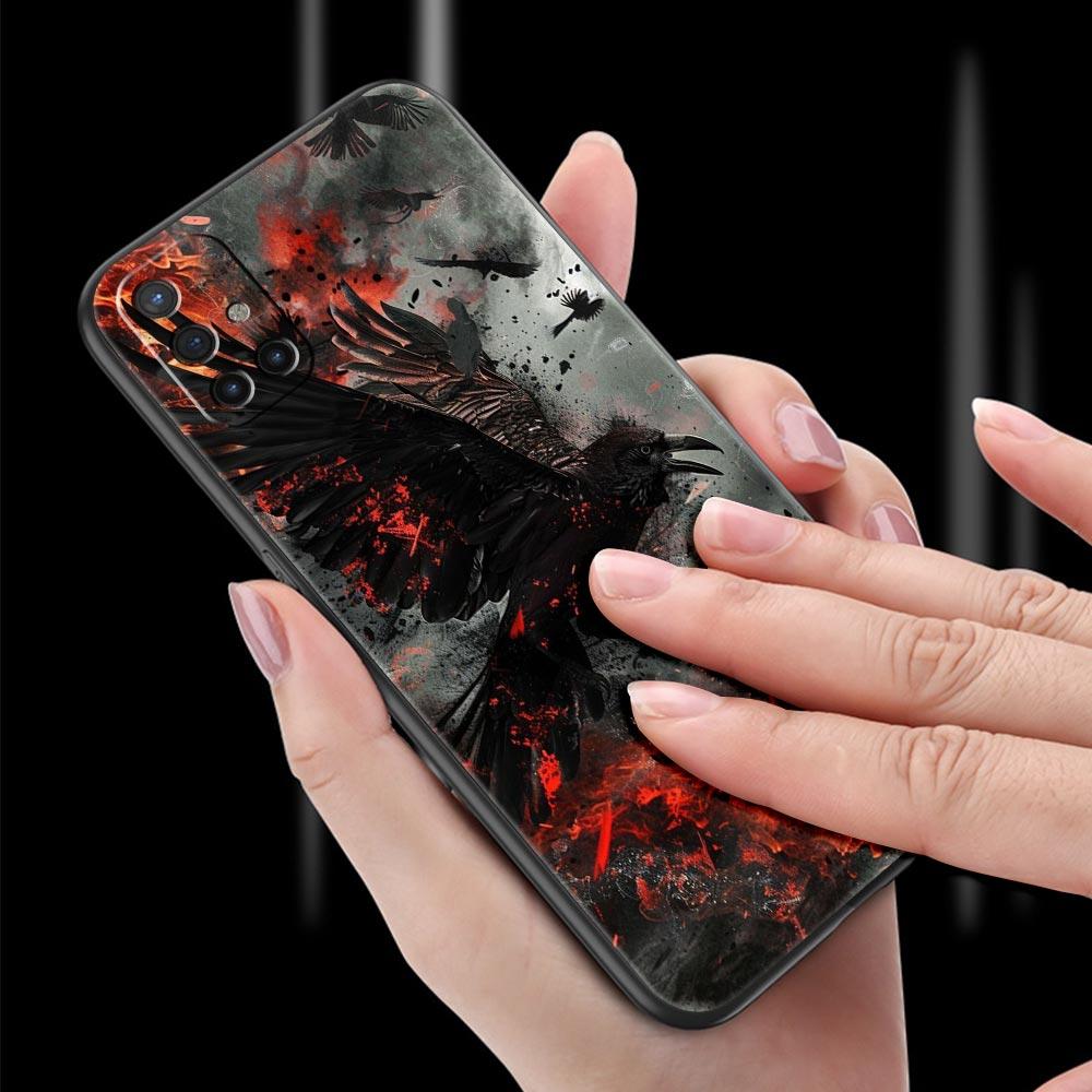 Phone Case For Oneplus 13R 13 12 10T 11 R10 Nord N100 N200 N10 9 9R CE 2 3 Z Pro Lite 5G Soft TPU Cover Black Raven Fundas Capas