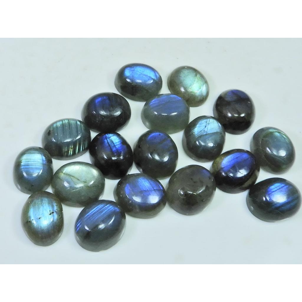 10X12MM Natural Labradorite Blue Fire Oval Cabochon Loose Gemstone 18Pcs Lot C-1061