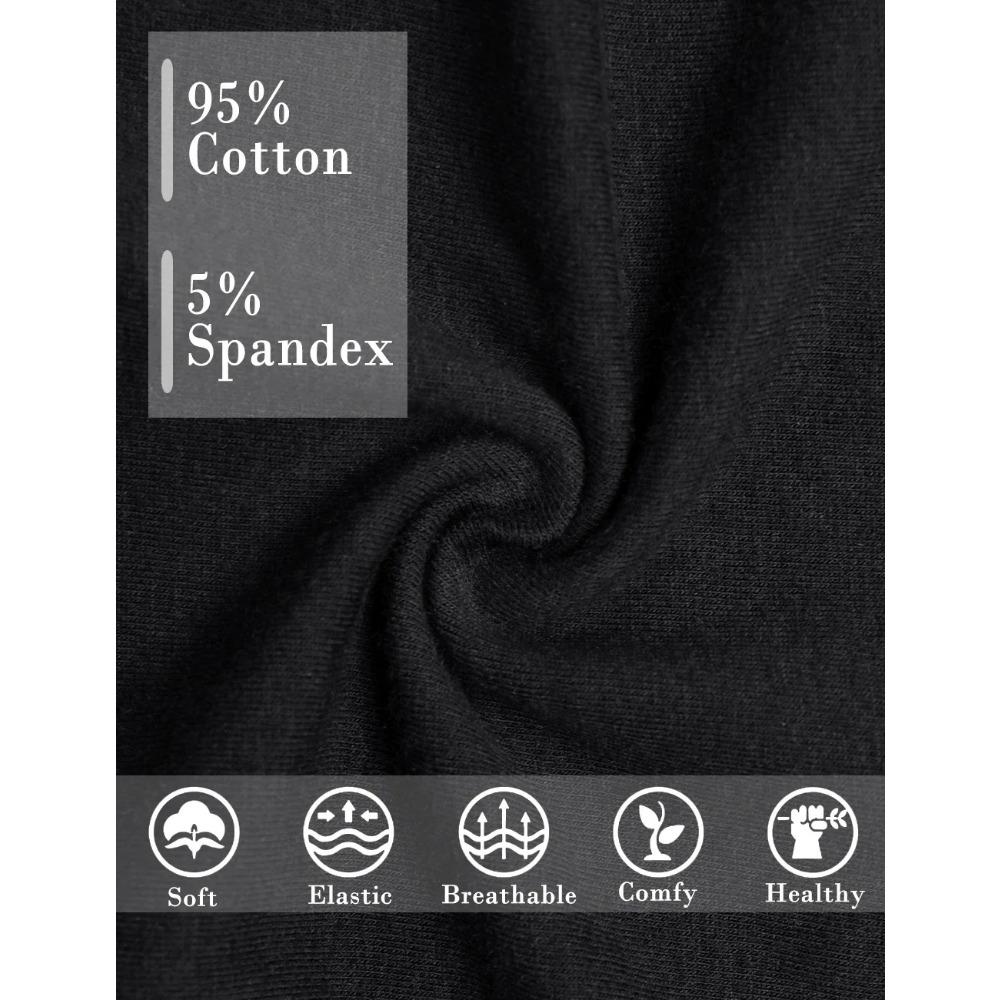 Women Soft Cotton Underwear Comfortable No Muffin Top Briefs Female High Rise Belly Control Panties Sets Black Plus Size