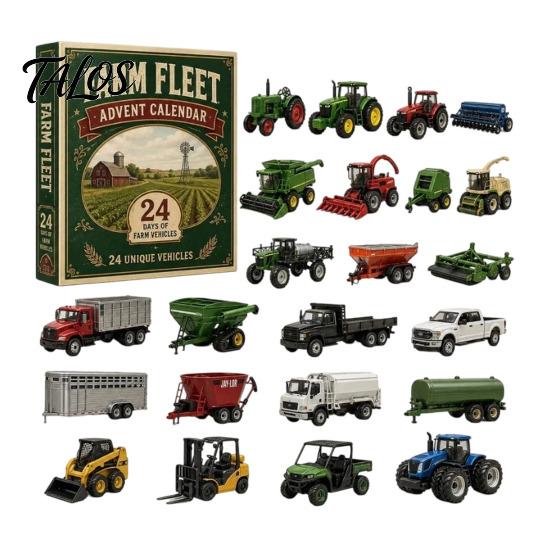 Collectible Acrylic Ornament 2026 Transportation Advent Calendar, 24-Day Set with Vehicle Daily Countdown Toy Figures, Christmas Tree Hanging