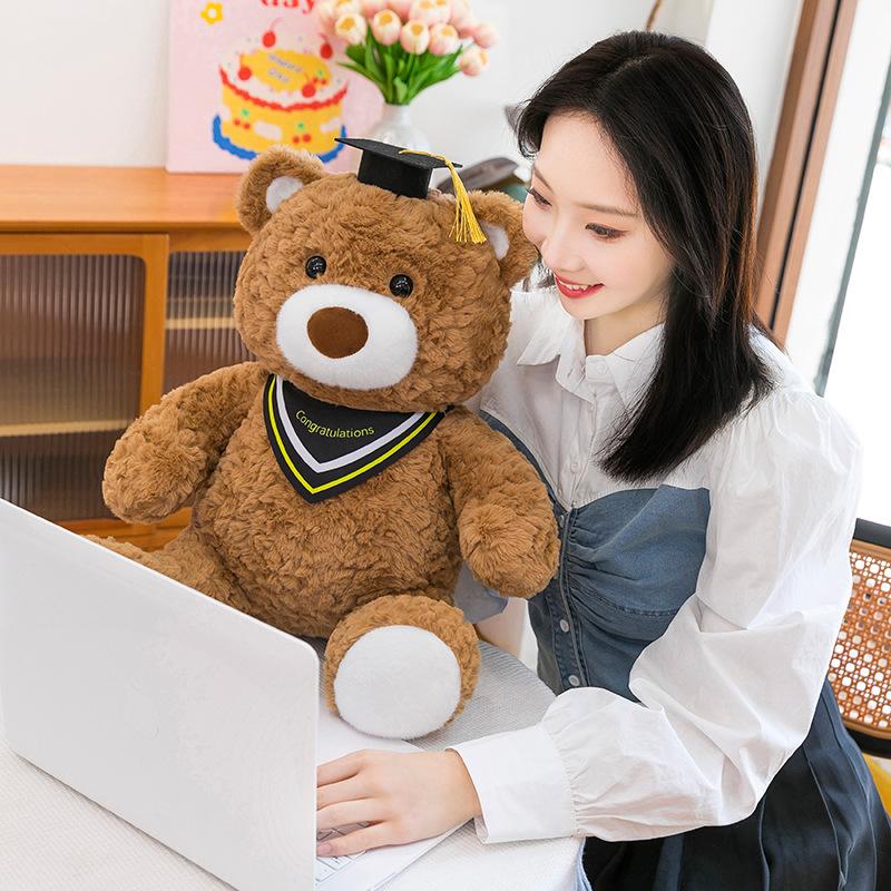 Dr. Bear Doll Plush Toy Graduation Hat Teddy Bear Student Graduation Memorial Gift Graduation Bear Doll