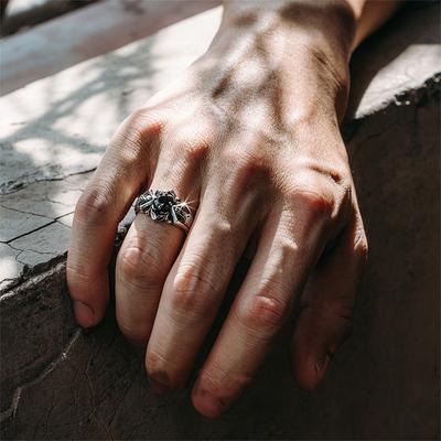 Ring Men's Retro High-end Sense Ruffian Handsome Niche Design Trend Tail Ring Ring Ring Opening Ring