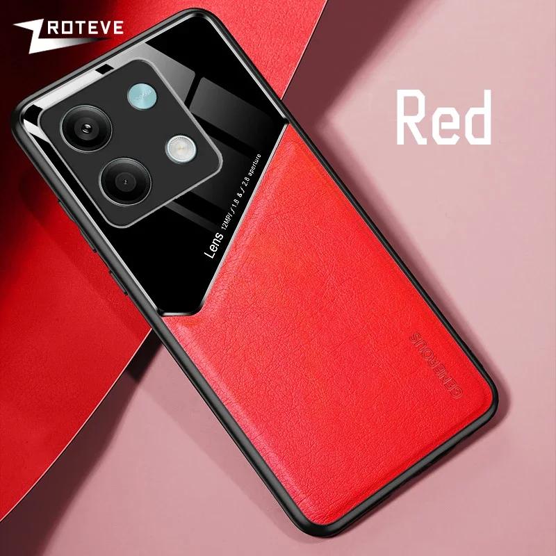 

Чехол для Redmi Note13 Zroteve PU Кожа Автомобильный Магнитный Жесткий ПК Чехол Для Xiaomi Redmi Note 13 12S 12 Pro Plus Xiomi Note12 Чехлы RedmiNote13ProPlus5G красный