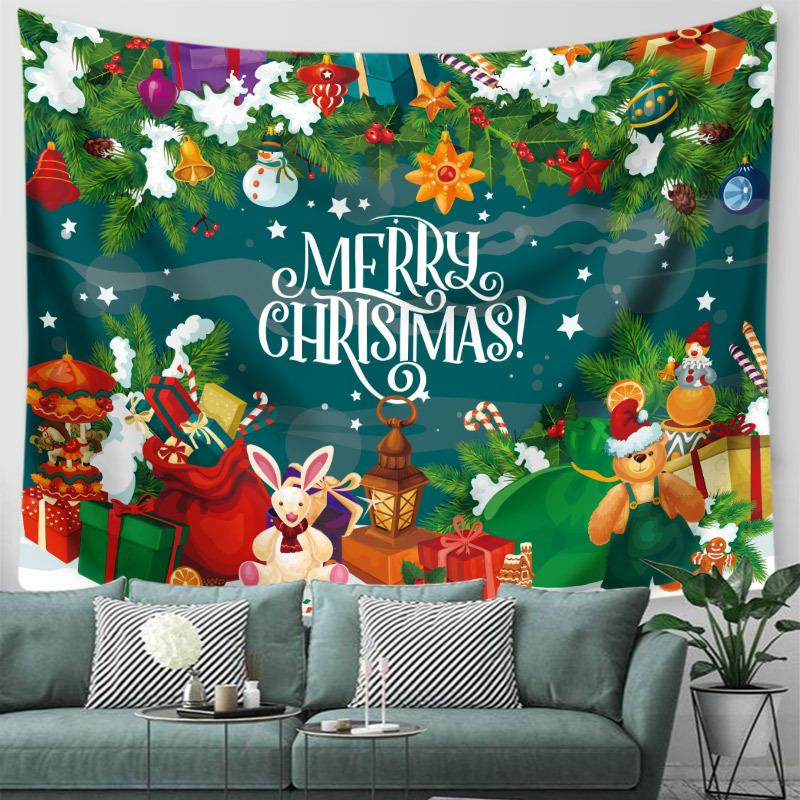 Christmas Tree Tapestry Santa Claus Hanging Cloth Background Cloth Christmas Tree
