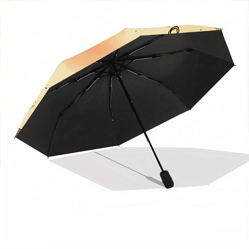 1pc Abstract Expression Automatic Open/Close Umbrella with Windproof, Functional Design, 8-Rib Sturdy Canopy