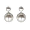 Women's Double-Sided Pearl Stud Earrings, Reversible 2-in-1 Size Pearl Trendy Versatile Everyday Jewelry